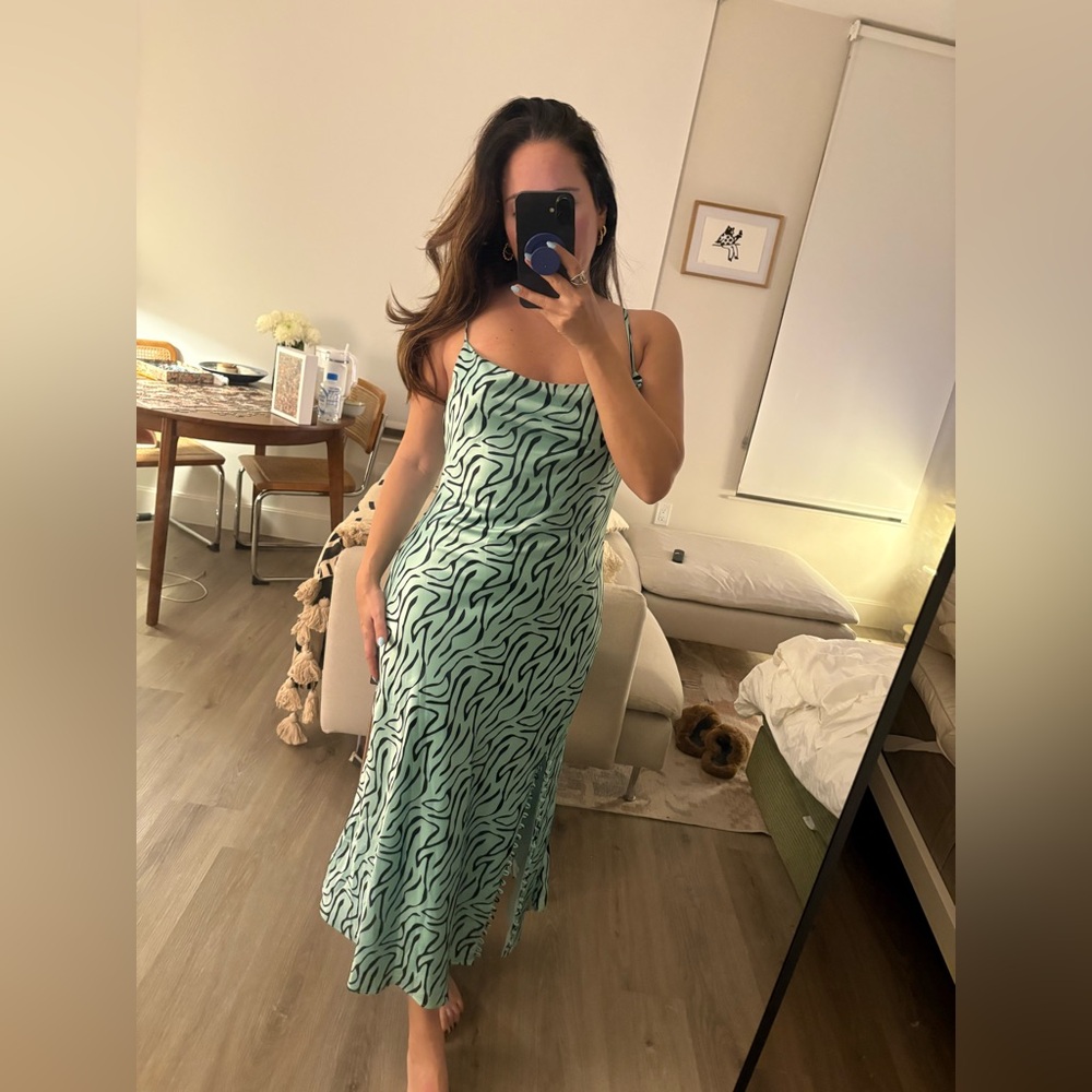 Olivia Rubin Mint Green Animal Print Women's Dress